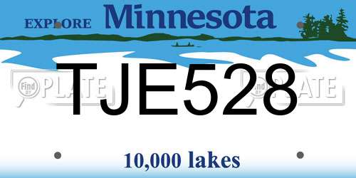 TJE528 Minnesota License Plate