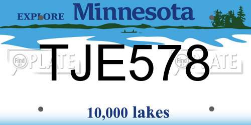 TJE578 Minnesota License Plate