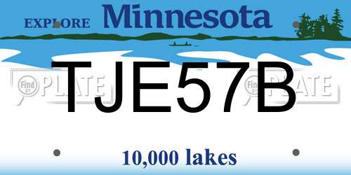 TJE57B Minnesota License Plate
