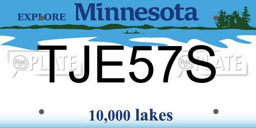 TJE57S Minnesota License Plate