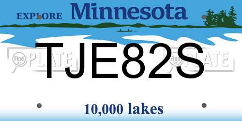 TJE82S Minnesota License Plate
