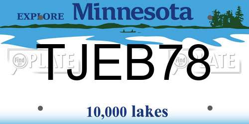 TJEB78 Minnesota License Plate