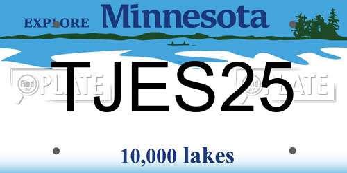 TJES25 Minnesota License Plate