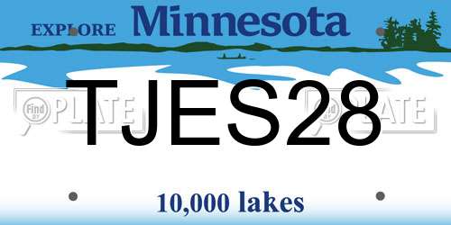 TJES28 Minnesota License Plate