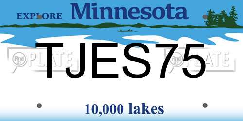 TJES75 Minnesota License Plate