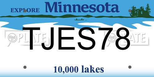 TJES78 Minnesota License Plate
