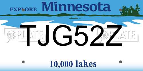 TJG52Z Minnesota License Plate
