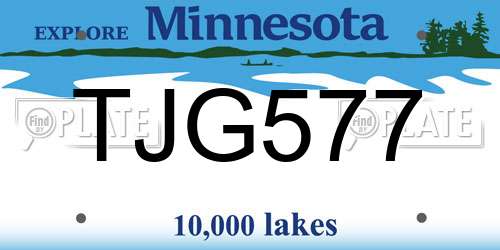 TJG577 Minnesota License Plate