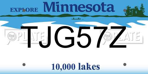 TJG57Z Minnesota License Plate