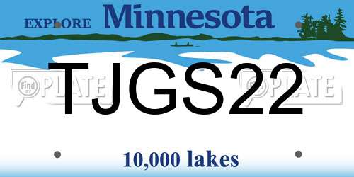 TJGS22 Minnesota License Plate