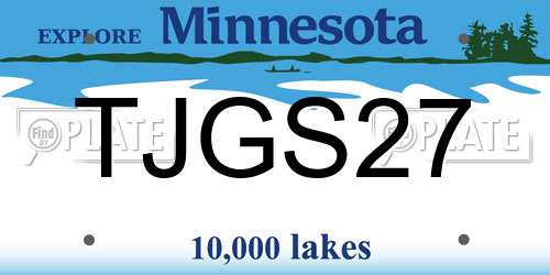 TJGS27 Minnesota License Plate
