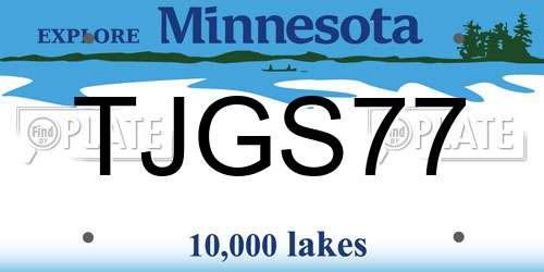 TJGS77 Minnesota License Plate