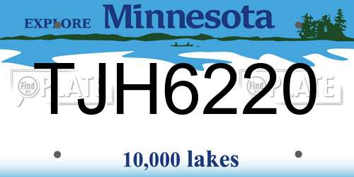 TJH6220 Minnesota License Plate