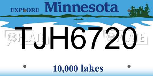 TJH6720 Minnesota License Plate