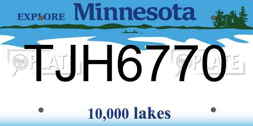TJH6770 Minnesota License Plate