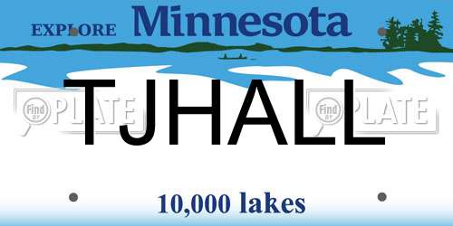 TJHALL Minnesota License Plate