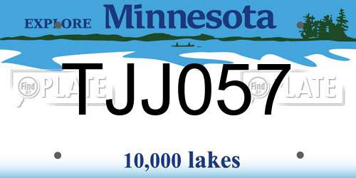TJJ057 Minnesota License Plate