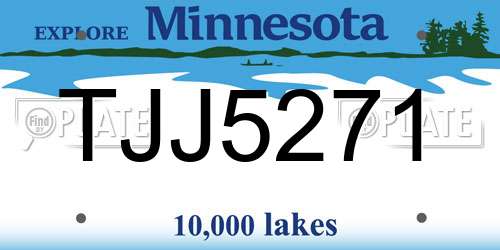 TJJ5271 Minnesota License Plate