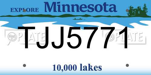 TJJ5771 Minnesota License Plate