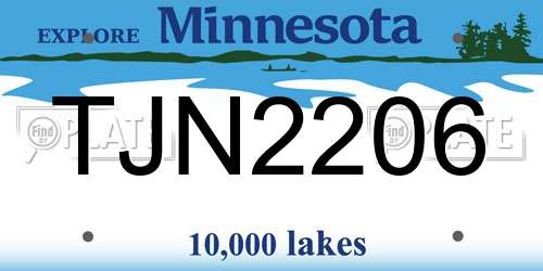 TJN2206 Minnesota License Plate