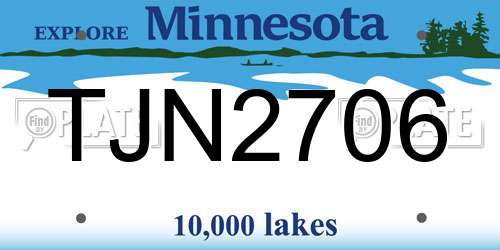 TJN2706 Minnesota License Plate