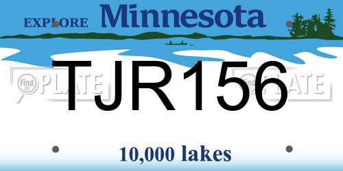 TJR156 Minnesota License Plate
