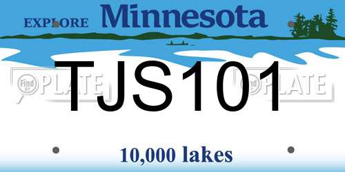 TJS101 Minnesota License Plate