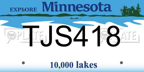 TJS418 Minnesota License Plate