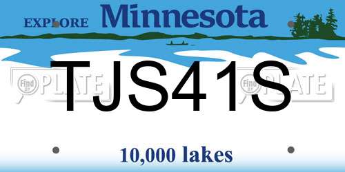 TJS41S Minnesota License Plate