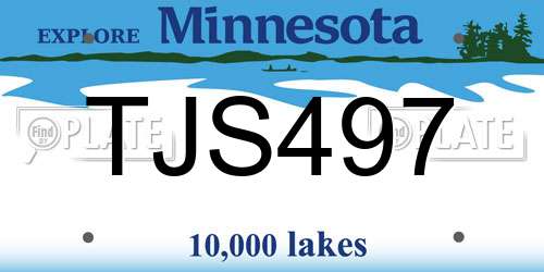 TJS497 Minnesota License Plate
