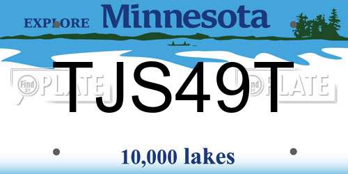 TJS49T Minnesota License Plate