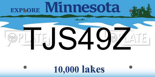 TJS49Z Minnesota License Plate
