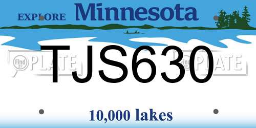 TJS630 Minnesota License Plate