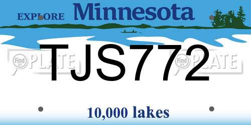 TJS772 Minnesota License Plate