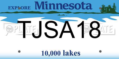 TJSA18 Minnesota License Plate