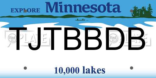 TJTBBDB Minnesota License Plate
