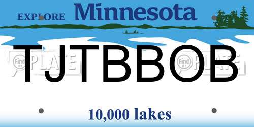 TJTBBOB Minnesota License Plate