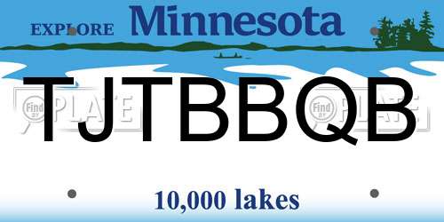 TJTBBQB Minnesota License Plate
