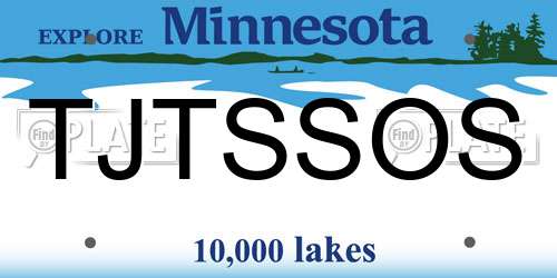 TJTSSOS Minnesota License Plate