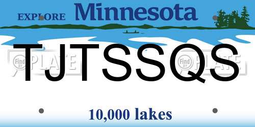 TJTSSQS Minnesota License Plate
