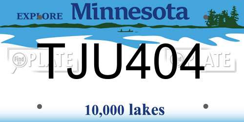TJU404 Minnesota License Plate