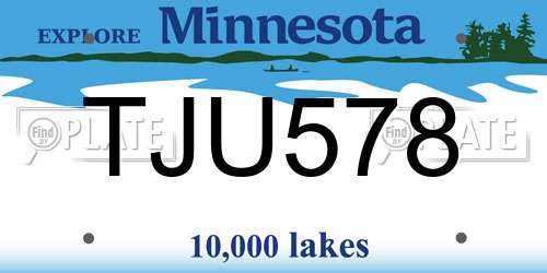 TJU578 Minnesota License Plate