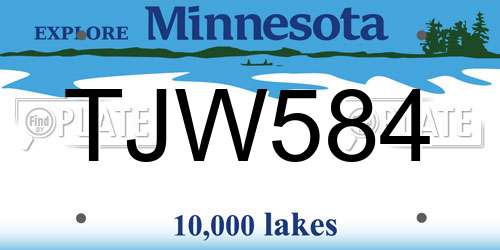 TJW584 Minnesota License Plate