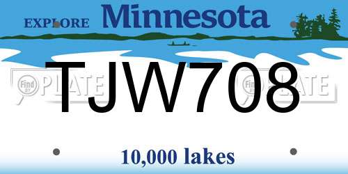 TJW708 Minnesota License Plate