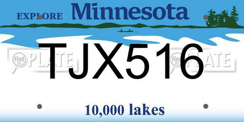 TJX516 Minnesota License Plate