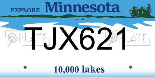 TJX621 Minnesota License Plate