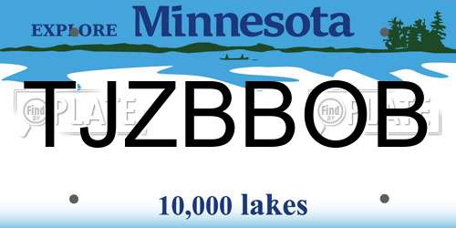 TJZBBOB Minnesota License Plate
