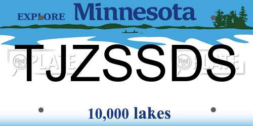TJZSSDS Minnesota License Plate