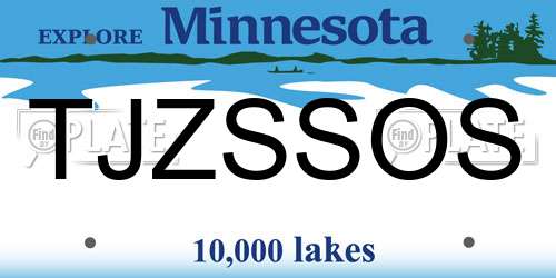 TJZSSOS Minnesota License Plate