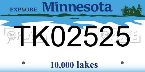 TK02525 Minnesota License Plate